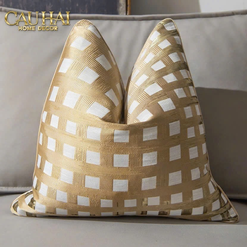 VỎ GỐI LỤA JACQUARD FENCE 50 - CẬU HAI HOME DECOR