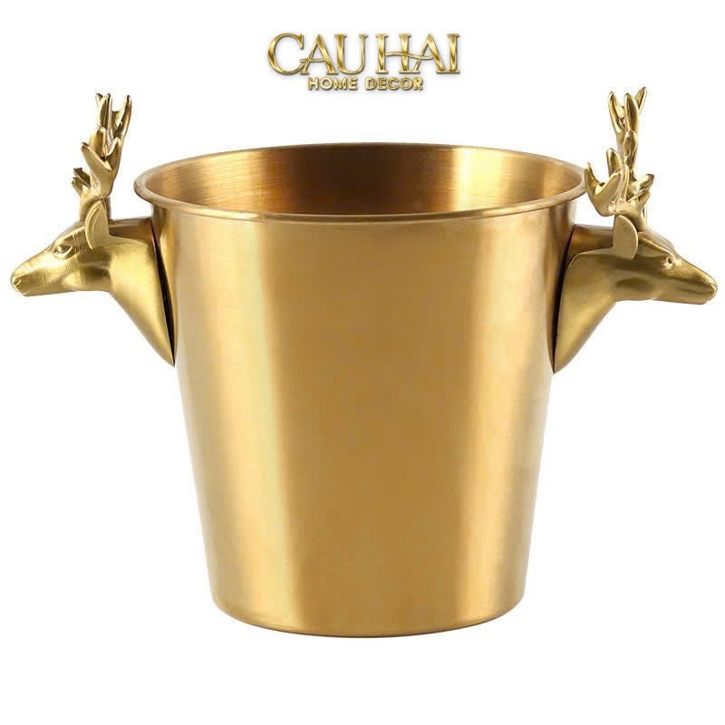 HOME COUTURE - XÔ ĐÁ LUXE BRASSON ELK ICE BUCKET - CẬU HAI HOME DECOR