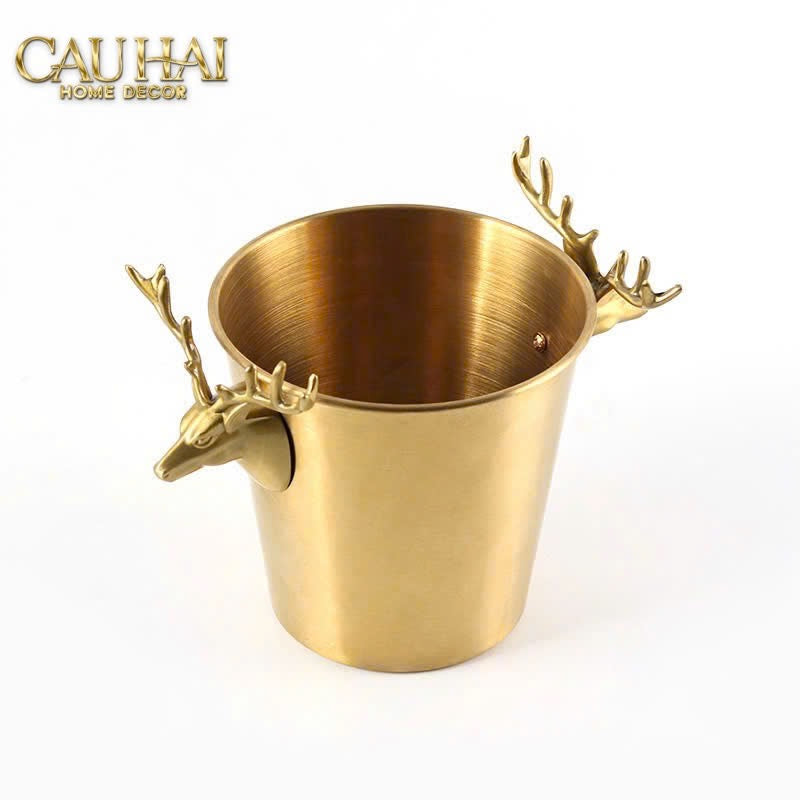 HOME COUTURE - XÔ ĐÁ LUXE BRASSON ELK ICE BUCKET - CẬU HAI HOME DECOR
