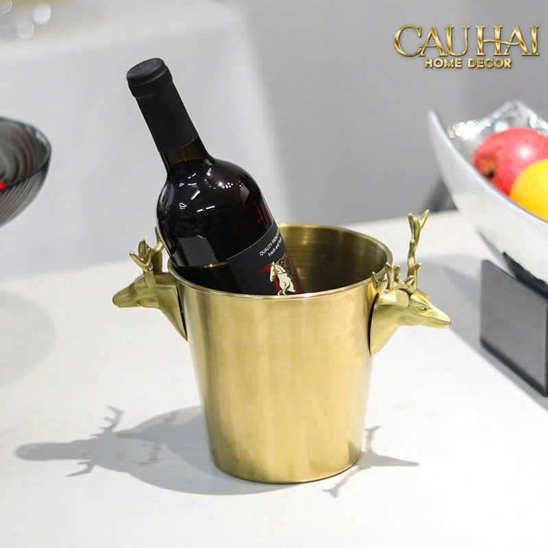 HOME COUTURE - XÔ ĐÁ LUXE BRASSON ELK ICE BUCKET - CẬU HAI HOME DECOR