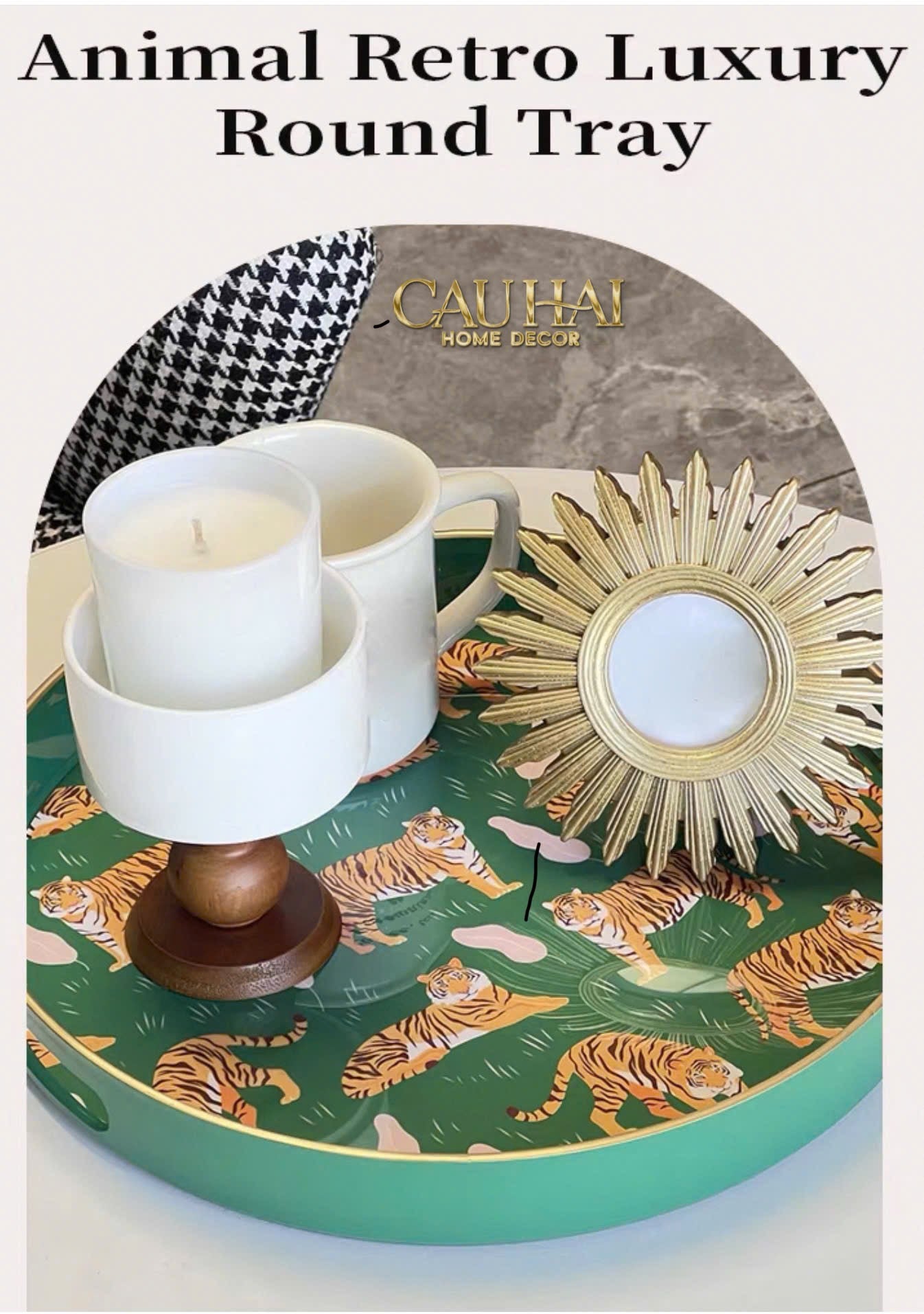 KHAY TRÒN ACRYLIC TIGRE DU BENGALE - CẬU HAI HOME DECOR