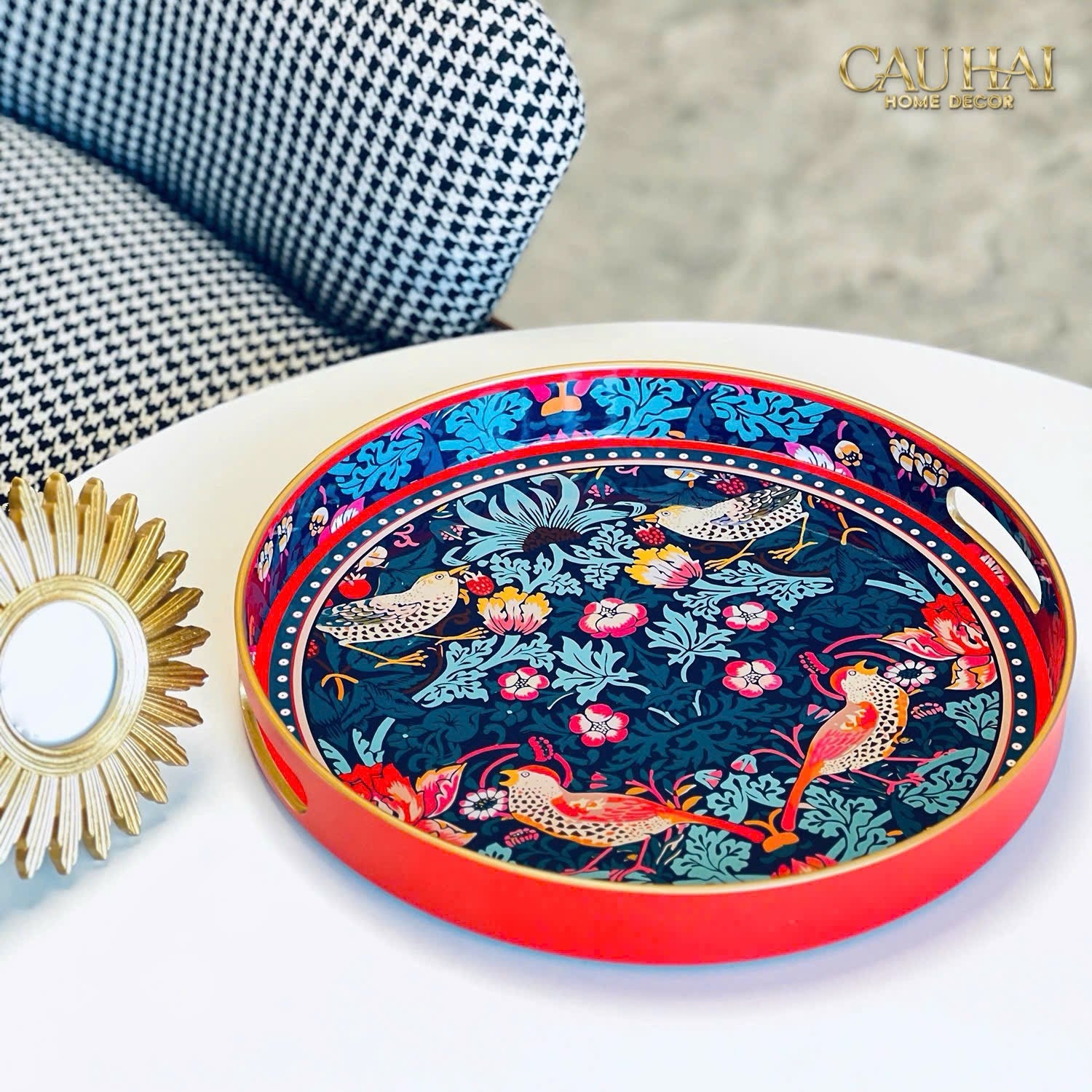 KHAY TRÒN ACRYLIC NOCTURNE AVIARY - CẬU HAI HOME DECOR