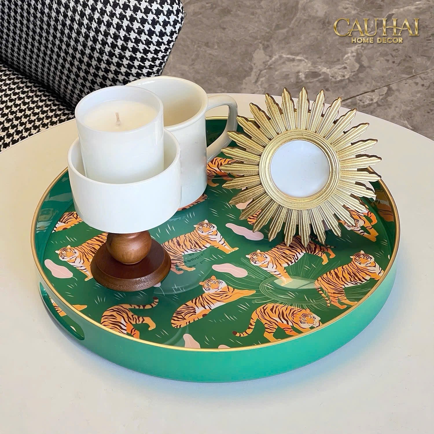 KHAY TRÒN ACRYLIC TIGRE DU BENGALE - CẬU HAI HOME DECOR