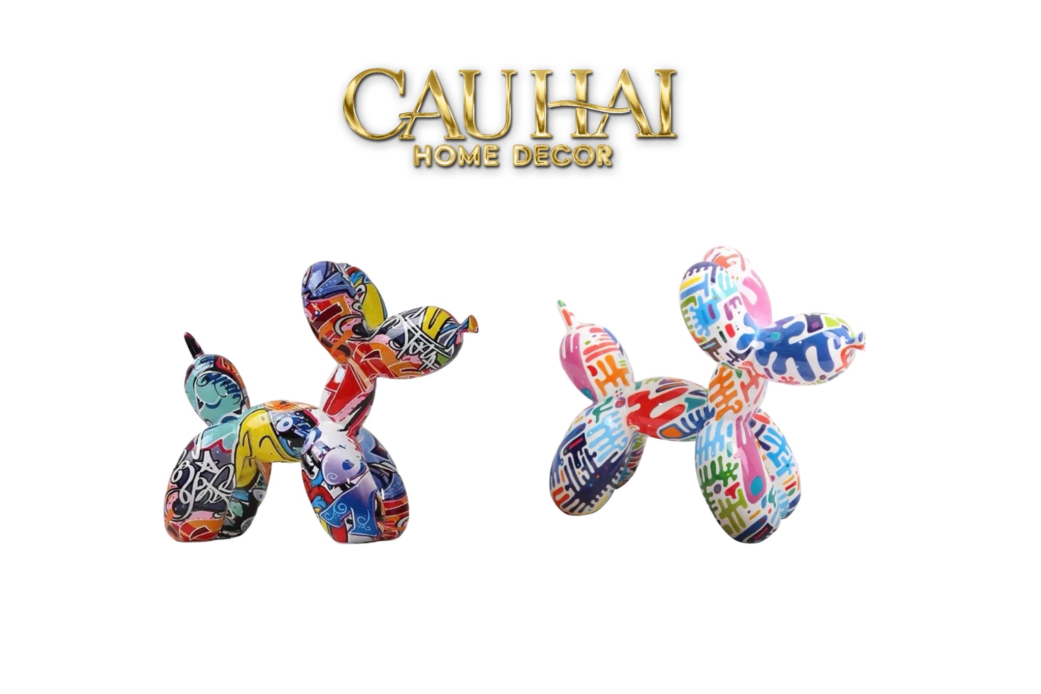 TƯỢNG PUPPY BALLOON URBAN STREET ART GRAFFITI - CẬU HAI HOME DECOR