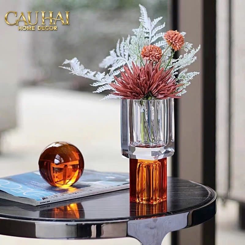 HOME COUTURE - BÌNH HOA PHA LÊ ATELIER ÉMERAUDE CRYSTAL GEOMETRIC VESSEL - CẬU HAI HOME DECOR