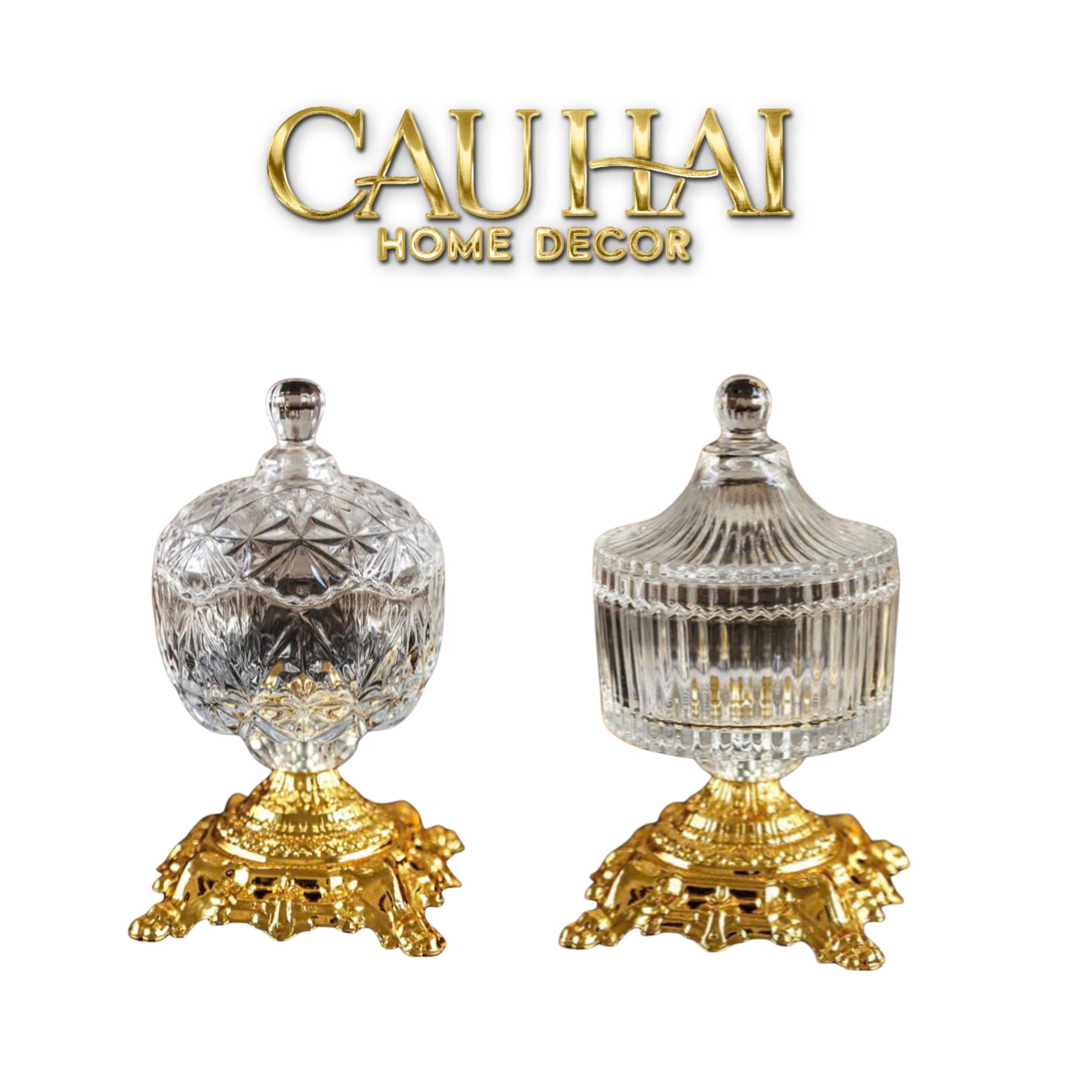 Lọ Keọ Thuỷ Tinh Pedestal Glass Candy Jar H23