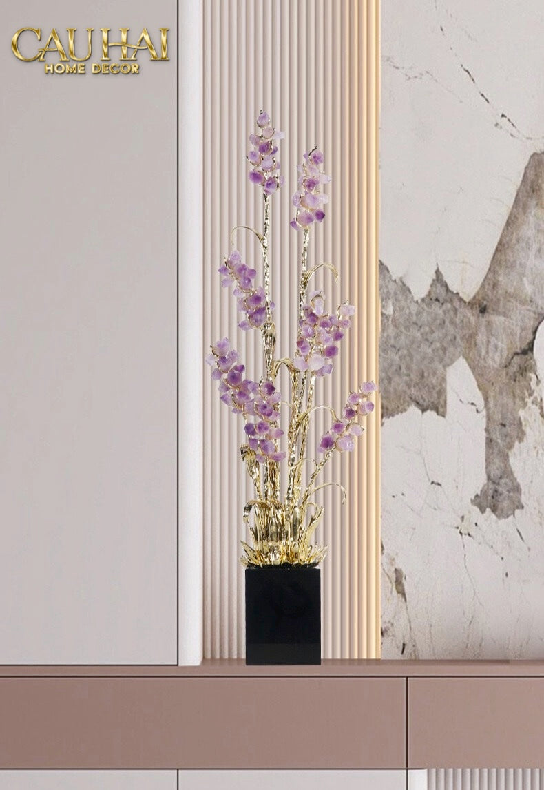 HOME COUTURE - TƯỢNG LÚA MÌ BRASSON ÉPI DORÉ AMÉTHYSTE PREMIÈRE GALERIE - CẬU HAI HOME DECOR