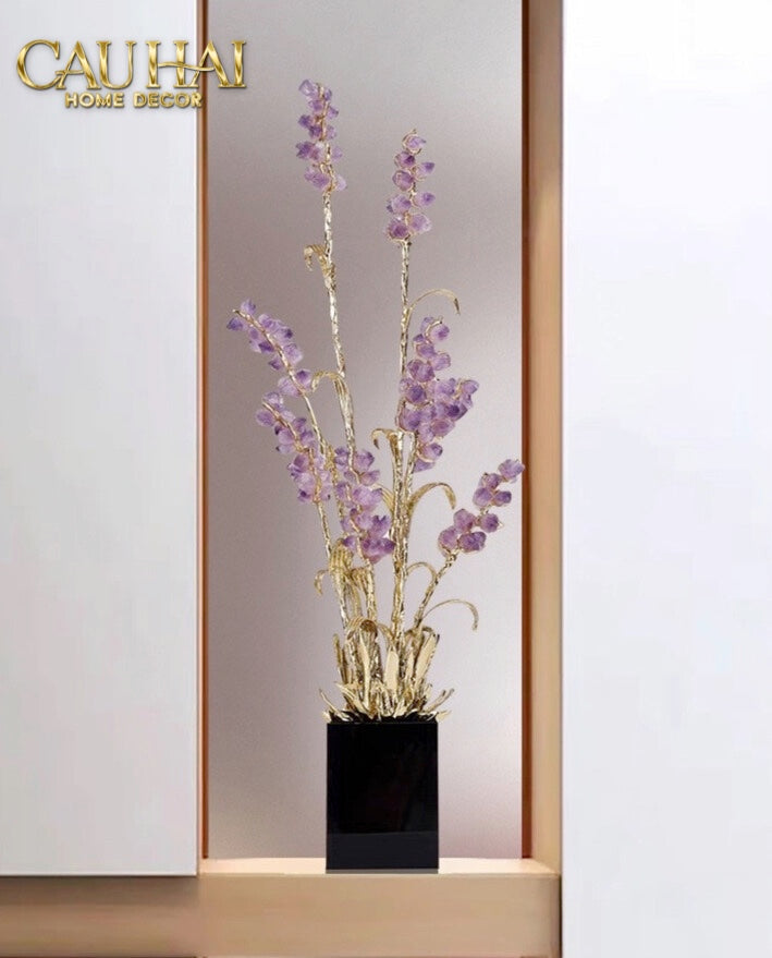 HOME COUTURE - TƯỢNG LÚA MÌ BRASSON ÉPI DORÉ AMÉTHYSTE PREMIÈRE GALERIE - CẬU HAI HOME DECOR