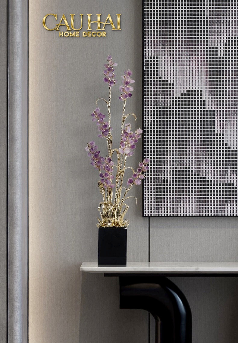 HOME COUTURE - TƯỢNG LÚA MÌ BRASSON ÉPI DORÉ AMÉTHYSTE PREMIÈRE GALERIE - CẬU HAI HOME DECOR