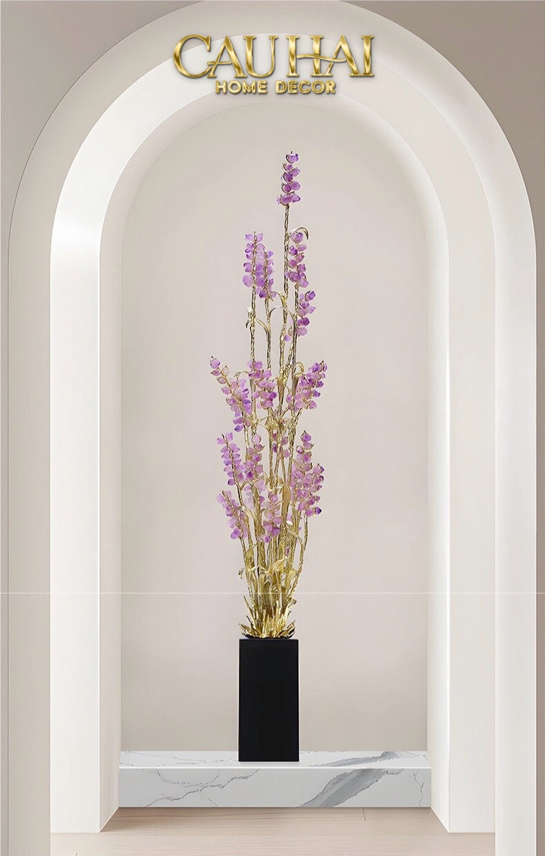 HOME COUTURE - TƯỢNG LÚA MÌ BRASSON ÉPI DORÉ AMÉTHYSTE PREMIÈRE GALERIE - CẬU HAI HOME DECOR