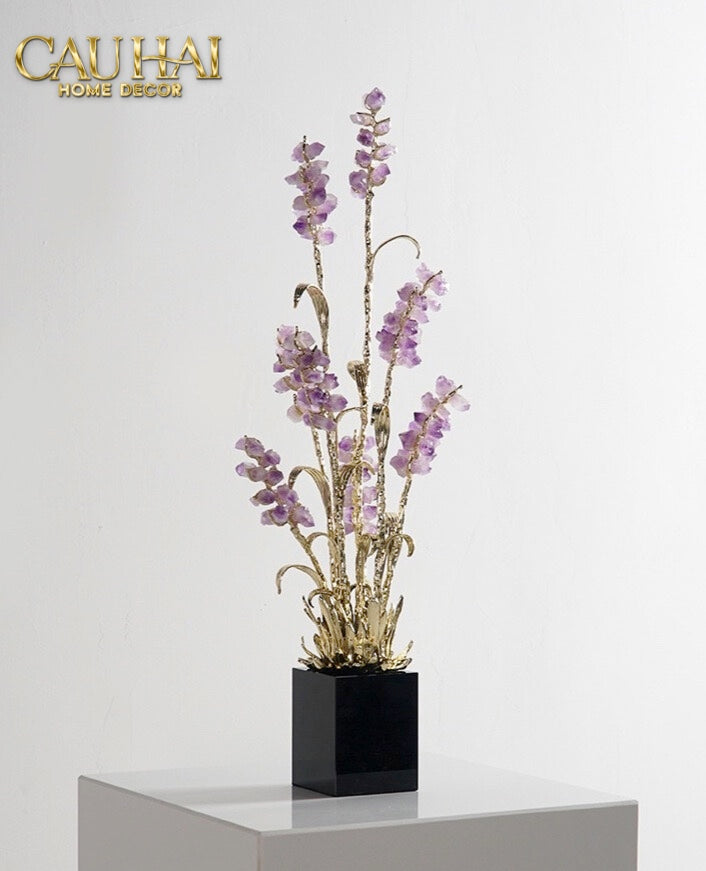 HOME COUTURE - TƯỢNG LÚA MÌ BRASSON ÉPI DORÉ AMÉTHYSTE PREMIÈRE GALERIE - CẬU HAI HOME DECOR