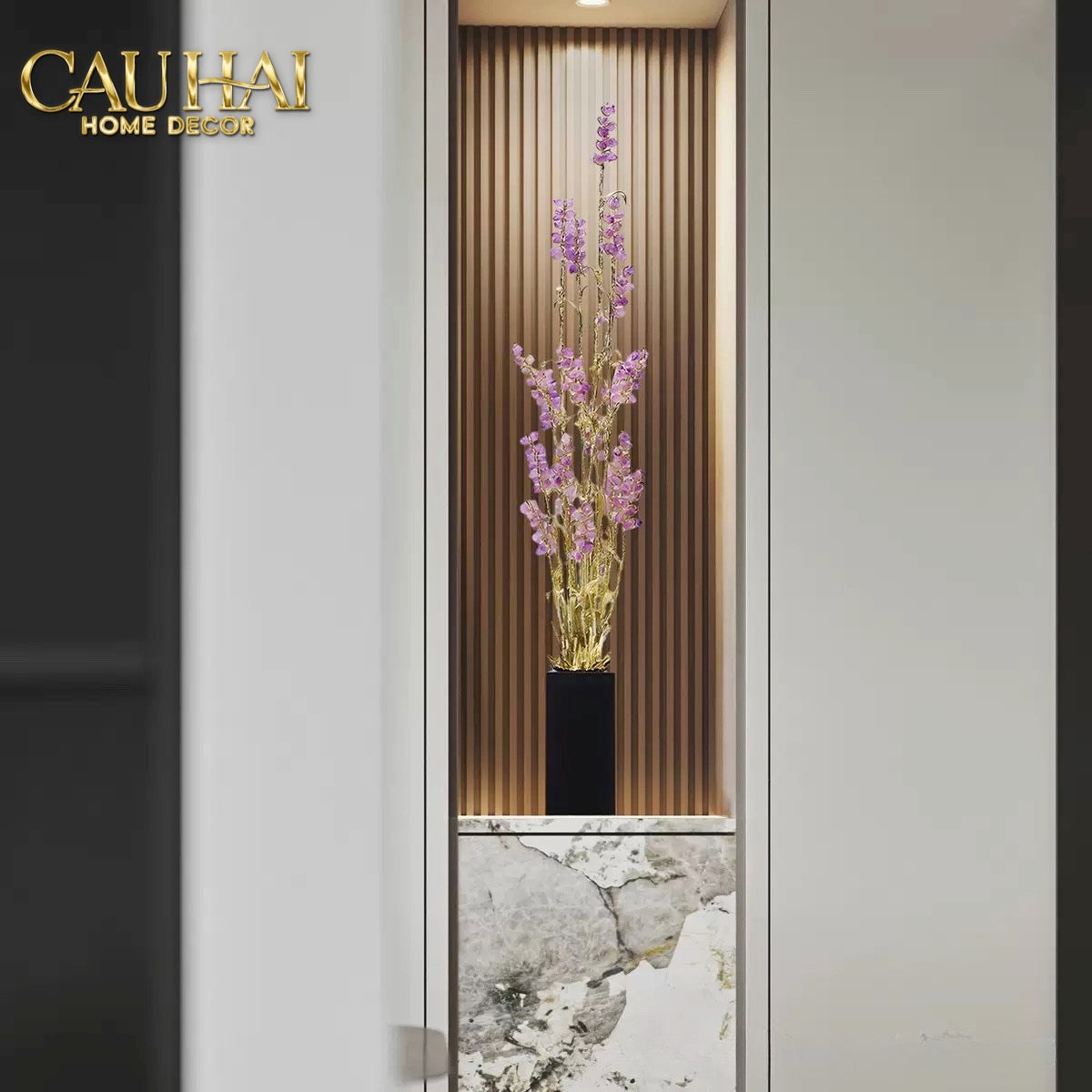 HOME COUTURE - TƯỢNG LÚA MÌ BRASSON ÉPI DORÉ AMÉTHYSTE PREMIÈRE GALERIE - CẬU HAI HOME DECOR