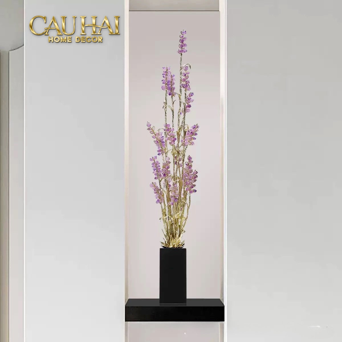 HOME COUTURE - TƯỢNG LÚA MÌ BRASSON ÉPI DORÉ AMÉTHYSTE PREMIÈRE GALERIE - CẬU HAI HOME DECOR