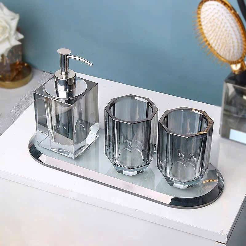 Maison Couture - Bộ Phụ Kiện Nhà Tắm Cristalleries Facette Graphite 4 Pcs