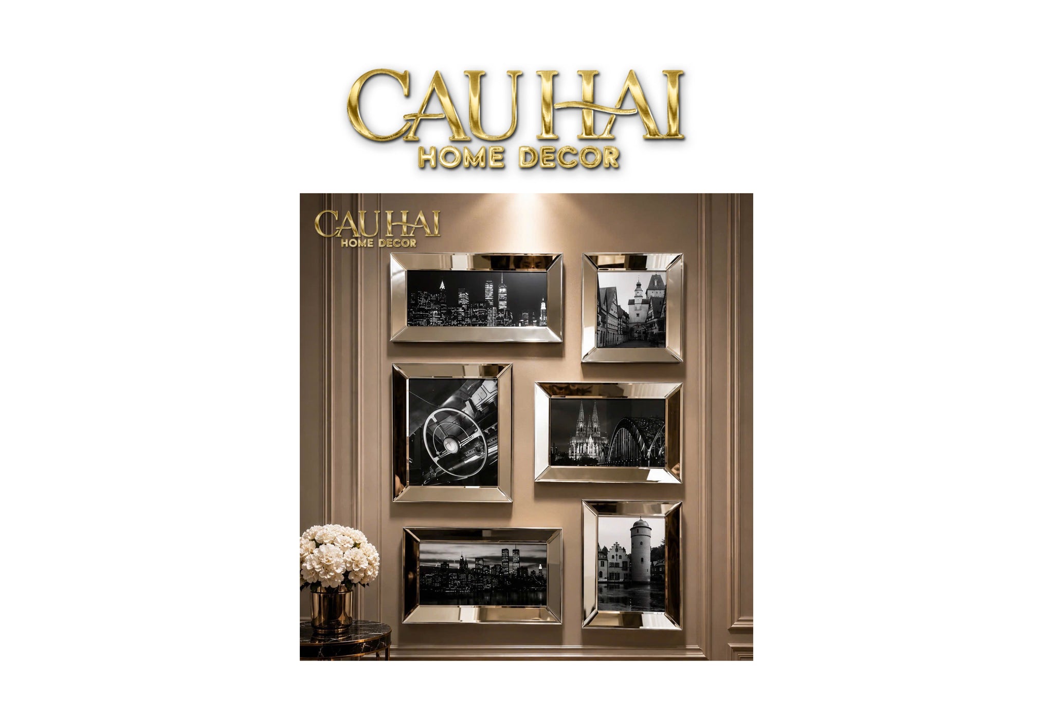 Khung Ảnh Viền Gương Cắt Cạnh Mirror Éclat Platinum 46x31/31x46