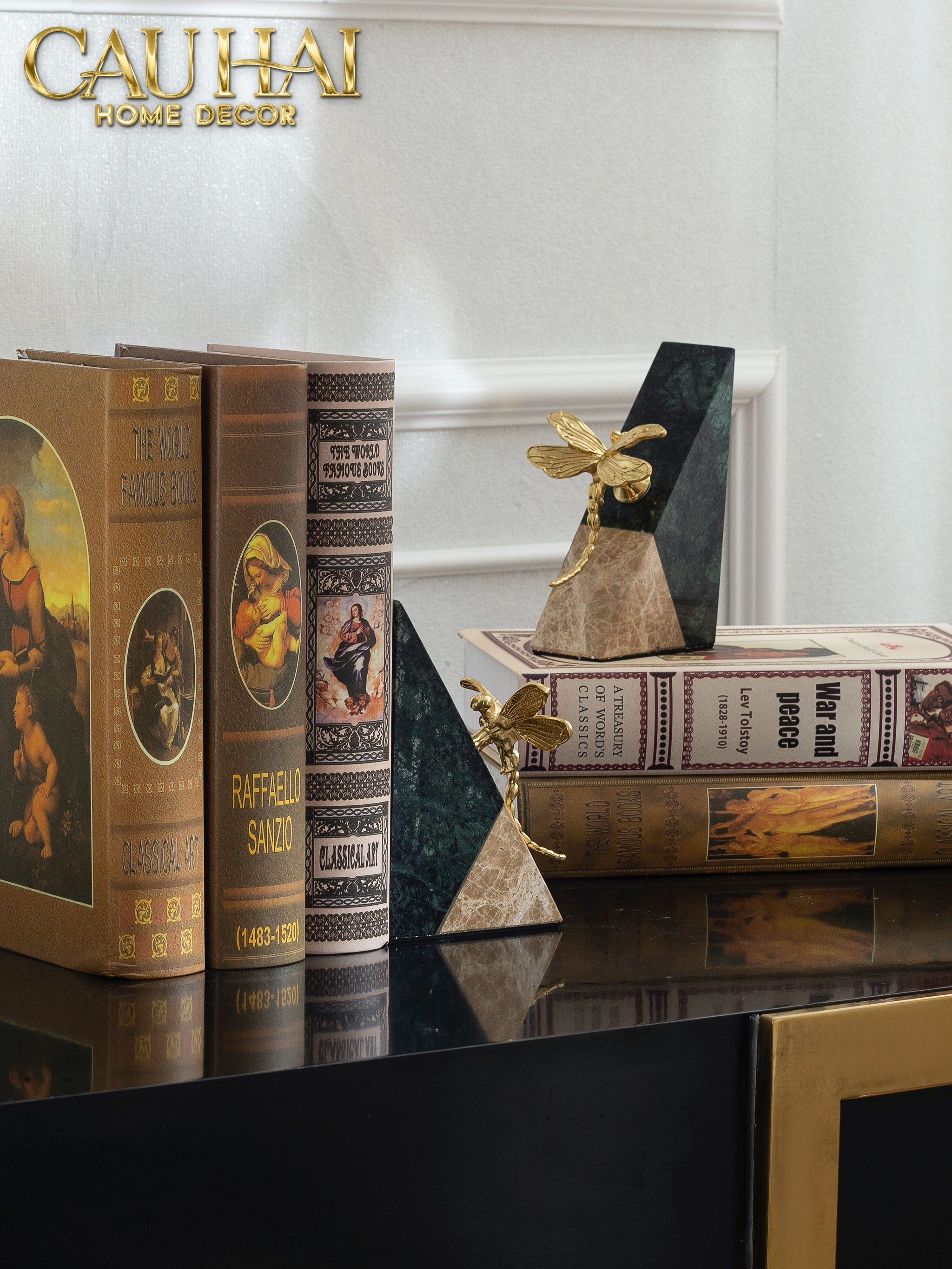 CHẶN SÁCH ĐÁ BRASSON MARBLE BOOKEND FW25-CẬU HAI HOME DECOR
