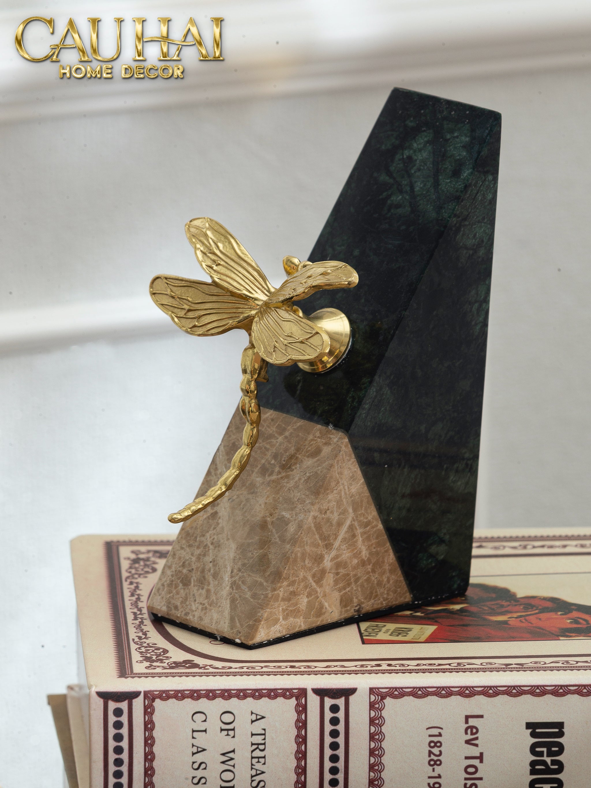 CHẶN SÁCH ĐÁ BRASSON MARBLE BOOKEND FW25-CẬU HAI HOME DECOR
