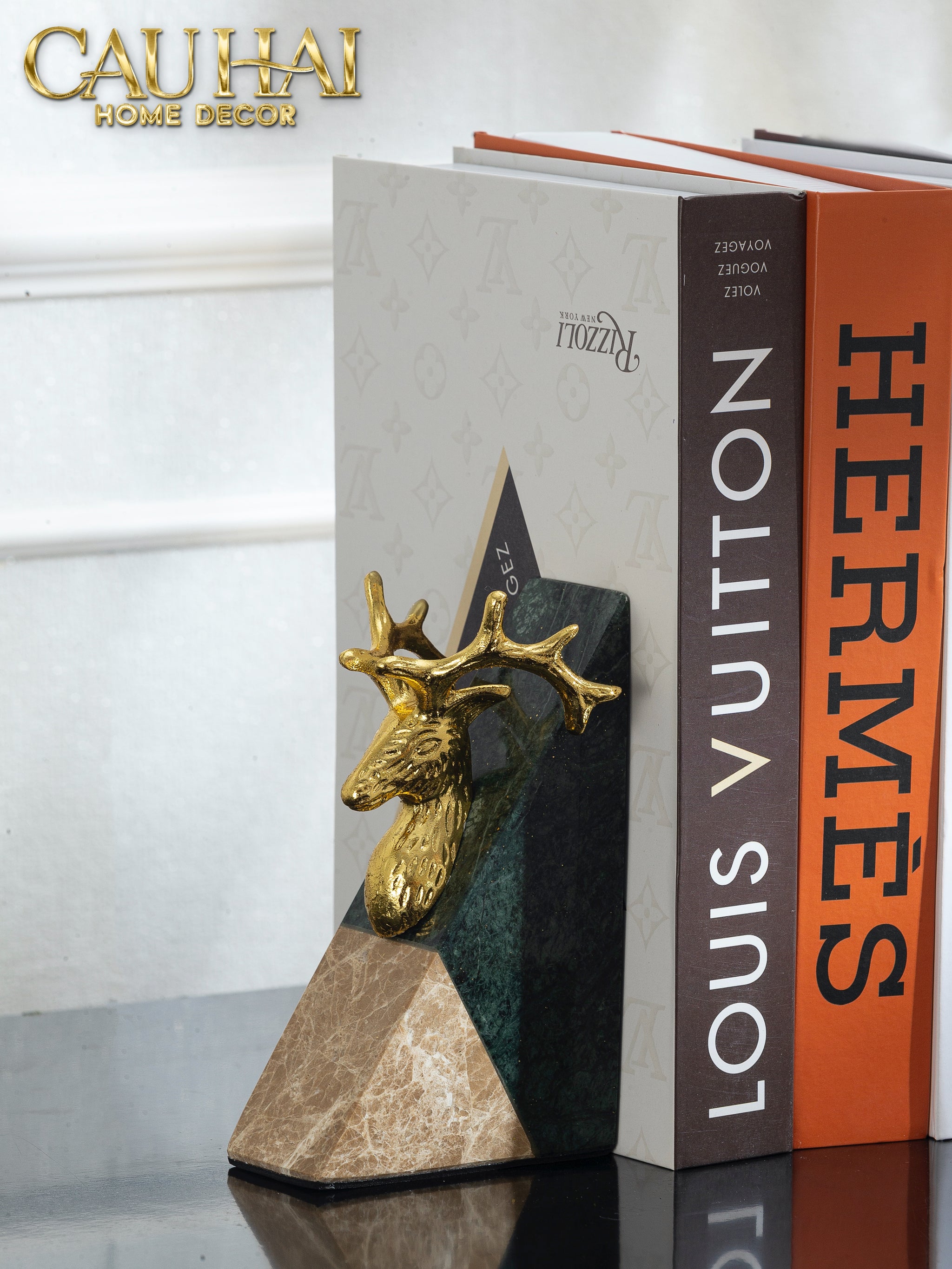 CHẶN SÁCH ĐÁ BRASSON MARBLE BOOKEND FW25-CẬU HAI HOME DECOR