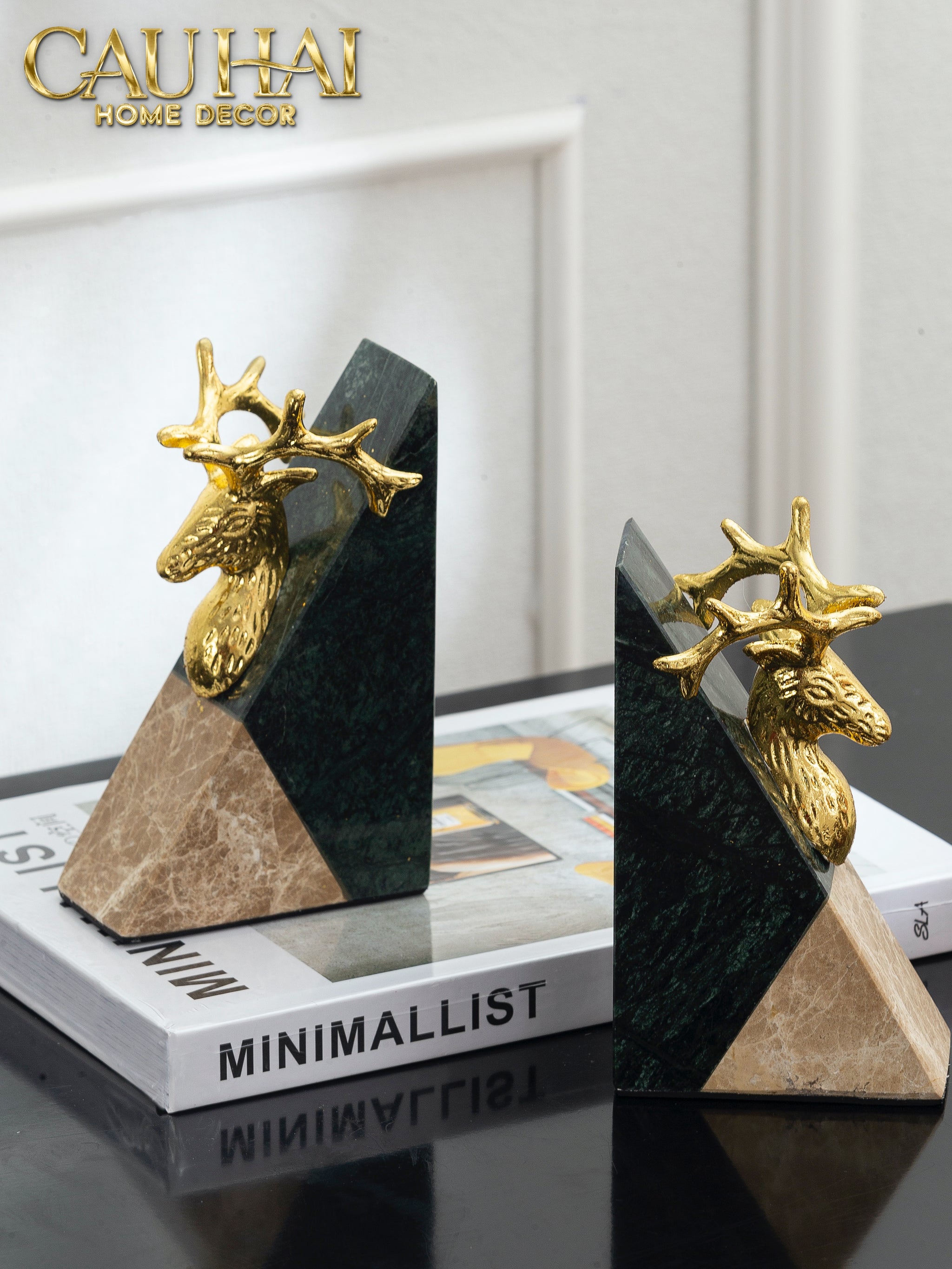 CHẶN SÁCH ĐÁ BRASSON MARBLE BOOKEND FW25-CẬU HAI HOME DECOR