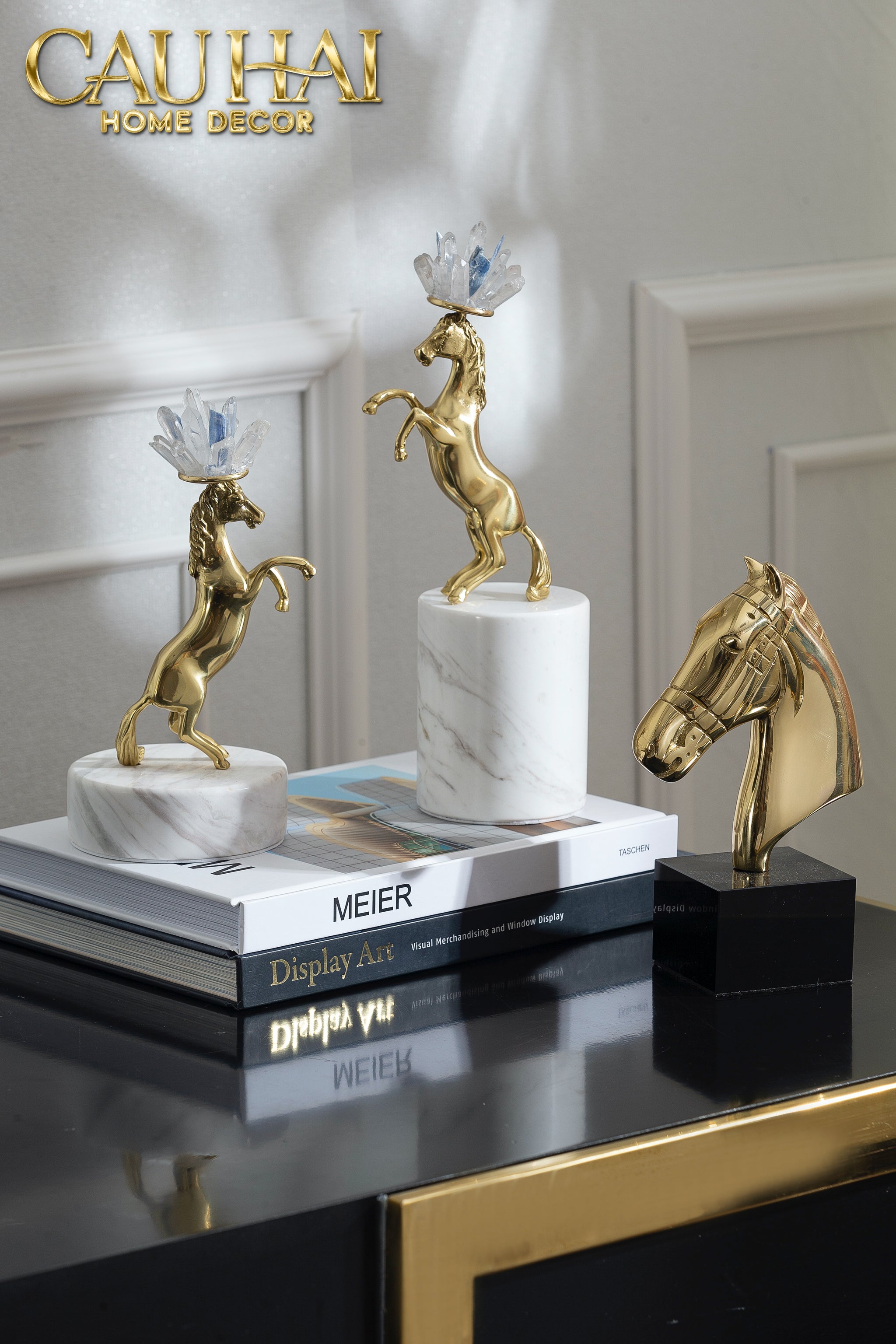 HOME COUTURE - TƯỢNG NGỰA GILDED TROY FW25-CẬU HAI HOME DECOR