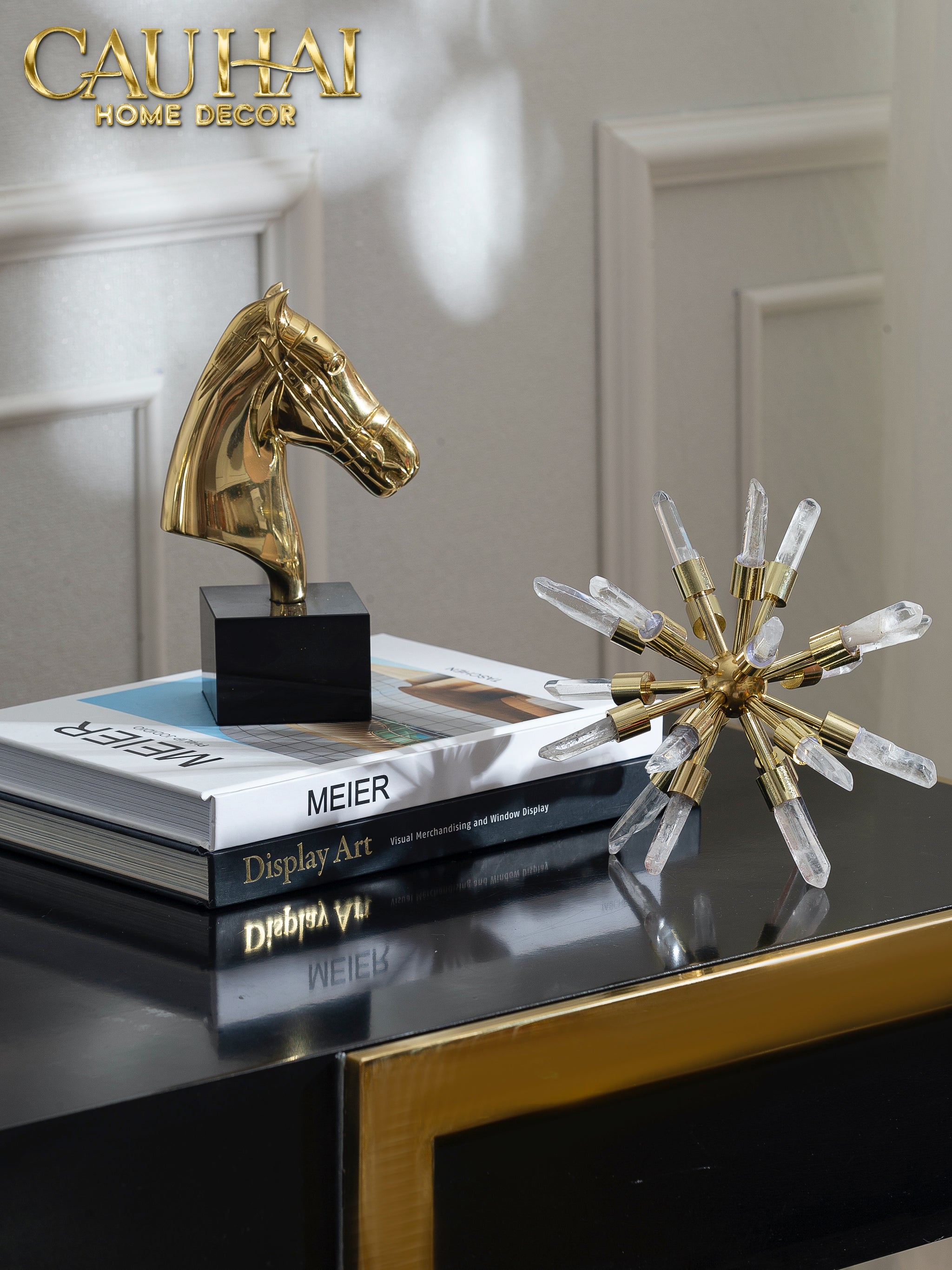 HOME COUTURE - TƯỢNG NGỰA GILDED TROY FW25-CẬU HAI HOME DECOR