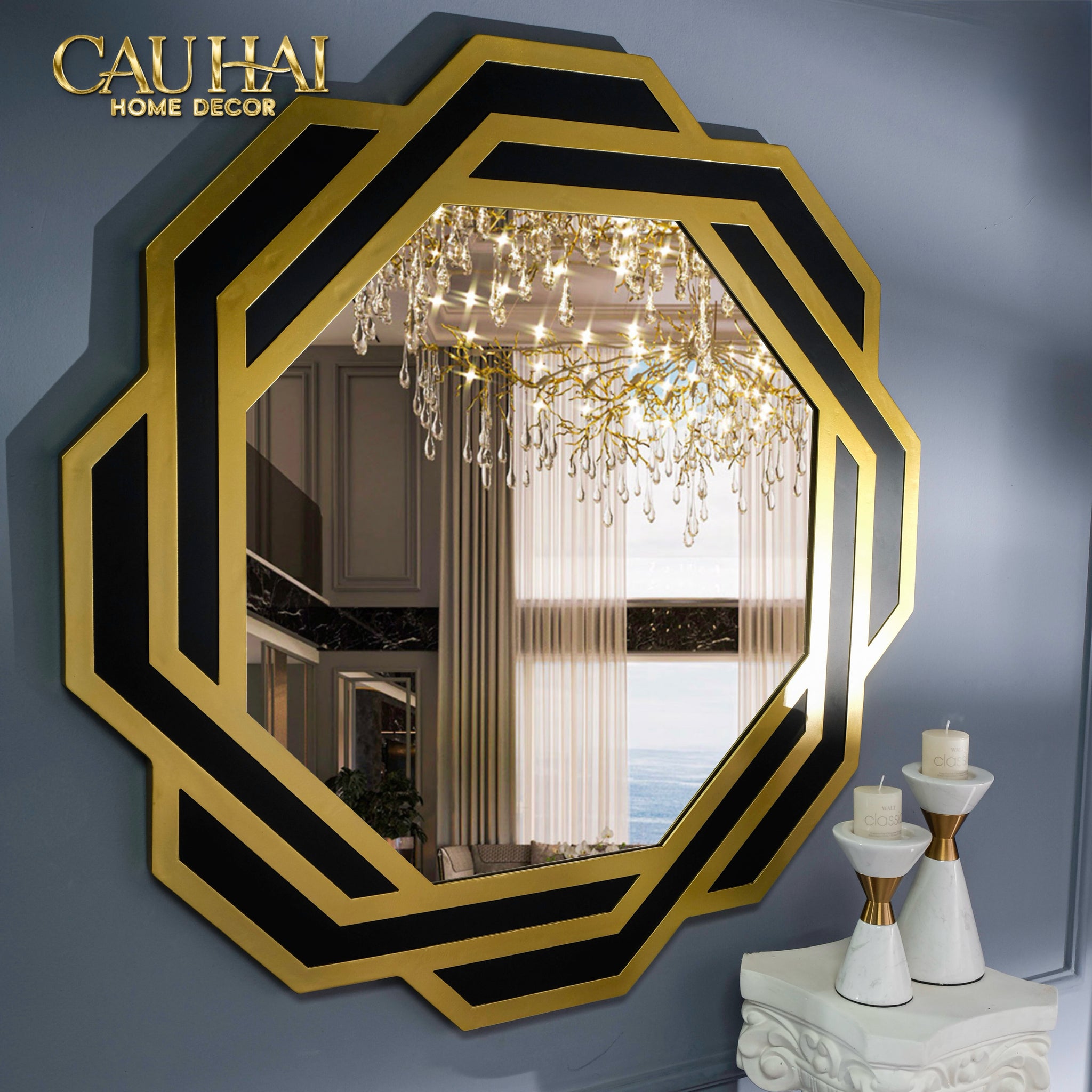 HOME COUTURE- GƯƠNG TREO TƯỜNG ALEXANDER PREMIÈRE MIROIR MURAL MODERNE D80 - CẬU HAI HOME DECOR