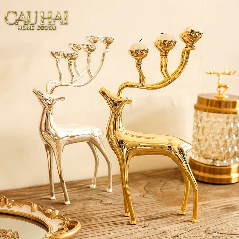 FÊTES COUTURE - ĐẾ NẾN HƯƠU LUMIÈRE DU CERF – GILDED CANDLE HOLDER ANTLER - CẬU HAI HOME DECOR