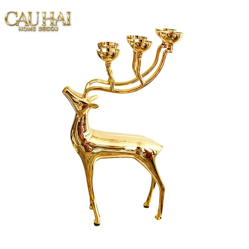 FÊTES COUTURE - ĐẾ NẾN HƯƠU LUMIÈRE DU CERF – GILDED CANDLE HOLDER ANTLER - CẬU HAI HOME DECOR