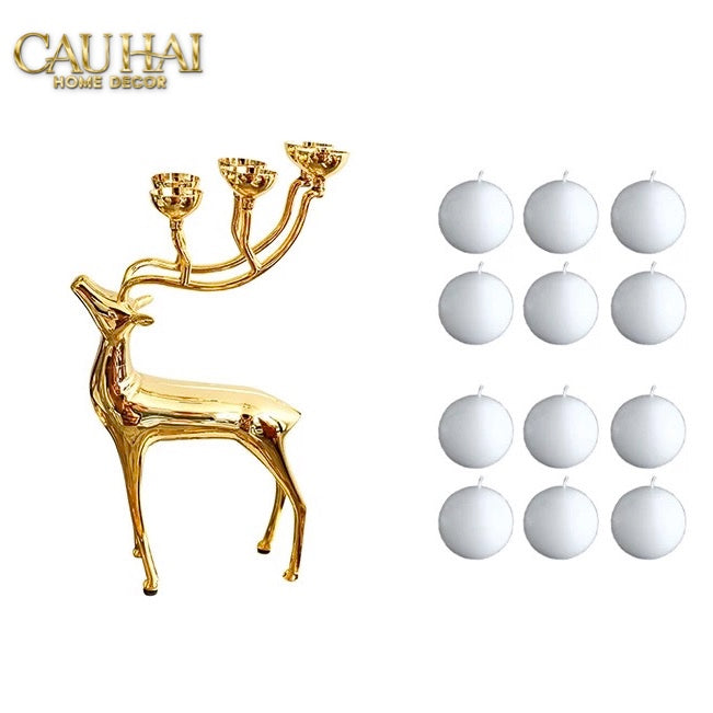 FÊTES COUTURE - ĐẾ NẾN HƯƠU LUMIÈRE DU CERF – GILDED CANDLE HOLDER ANTLER - CẬU HAI HOME DECOR