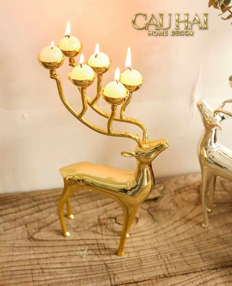FÊTES COUTURE - ĐẾ NẾN HƯƠU LUMIÈRE DU CERF – GILDED CANDLE HOLDER ANTLER - CẬU HAI HOME DECOR
