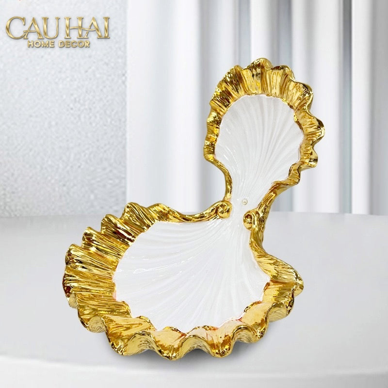 Đĩa Trang Trí Composite Ocean Pearl Pastel 38x36x36-Đĩa trang trí-CẬU HAI HOME DECOR-CẬU HAI HOME DECOR