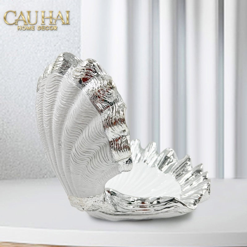 Đĩa Trang Trí Composite Ocean Pearl Pastel 38x36x36-Đĩa trang trí-CẬU HAI HOME DECOR-CẬU HAI HOME DECOR