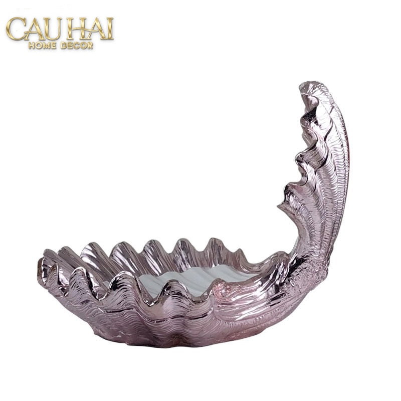 Đĩa Trang Trí Composite Ocean Pearl Pastel 38x36x36-Đĩa trang trí-CẬU HAI HOME DECOR-CẬU HAI HOME DECOR