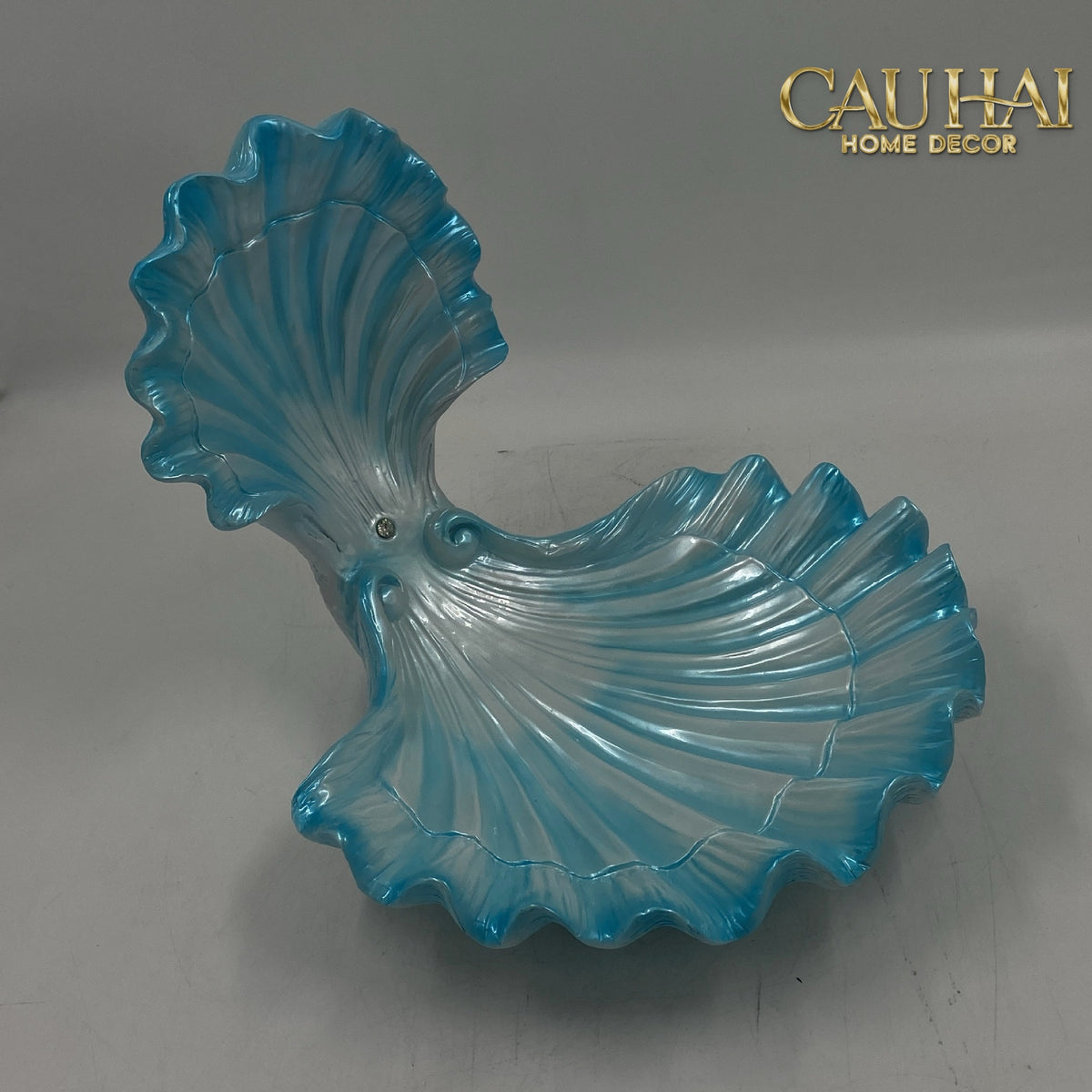 Đĩa Trang Trí Composite Ocean Pearl Pastel 38x36x36-Đĩa trang trí-CẬU HAI HOME DECOR-CẬU HAI HOME DECOR