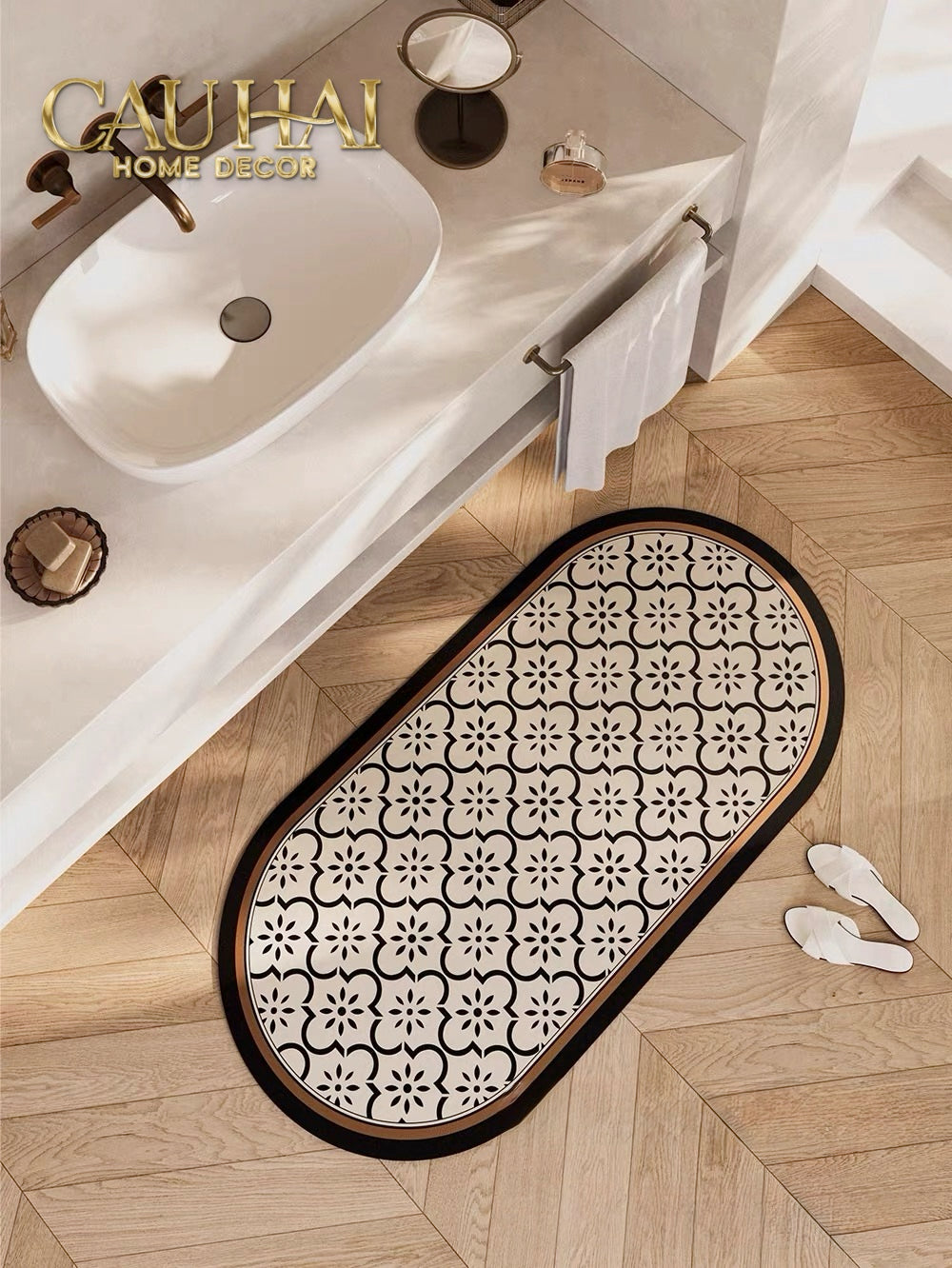 Thảm Cửa Micro Nappa Gen8 Fleur de Carreau 45x75-THẢM CỬA-CẬU HAI HOME DECOR-CẬU HAI HOME DECOR