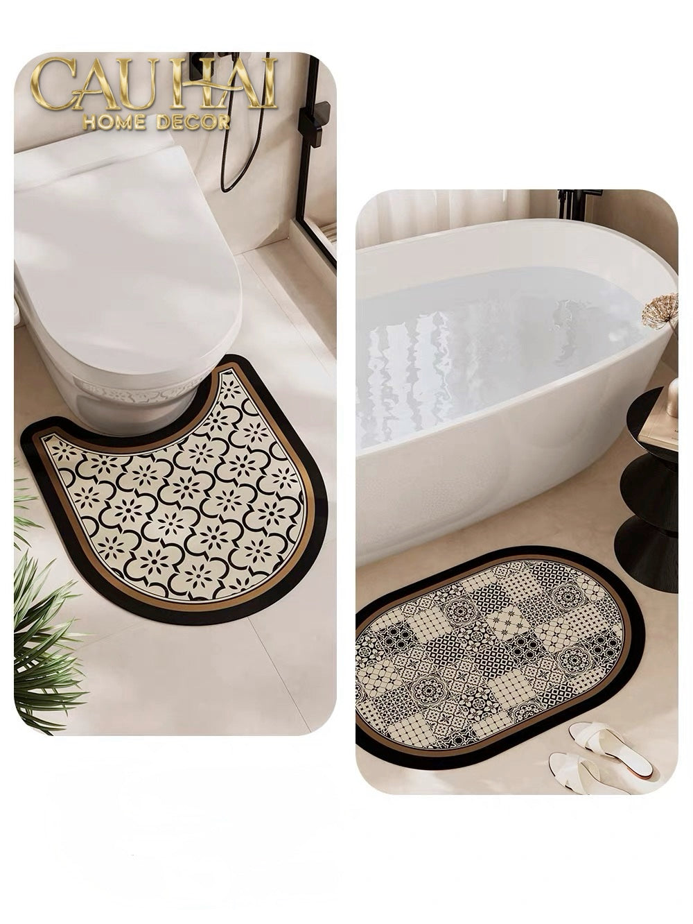 Thảm Micro Nappa Gen8 Fleur de Carreau Contour 50x55-Thảm cửa / bathroom-CẬU HAI HOME DECOR-CẬU HAI HOME DECOR