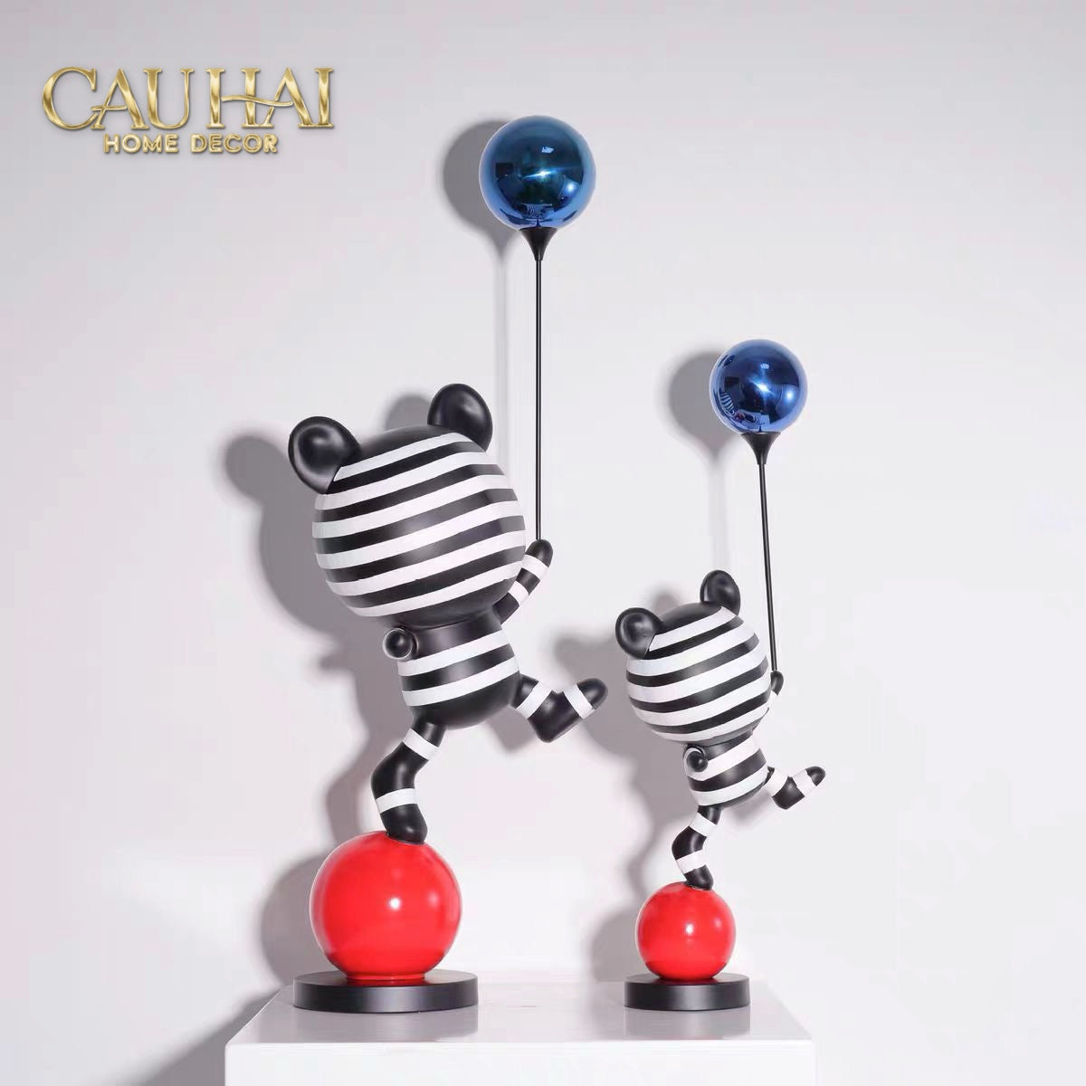 Tượng Gấu Pop Art Balloon Équilibre H65/H85-TƯỢNG TRANG TRÍ-CẬU HAI HOME DECOR-CẬU HAI HOME DECOR