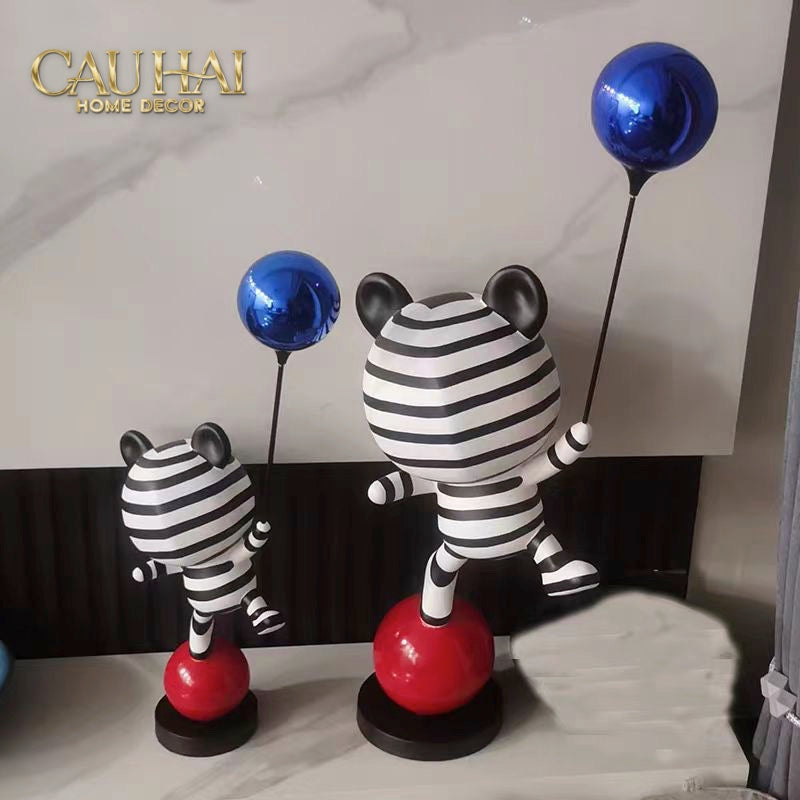 Tượng Gấu Pop Art Balloon Équilibre H65/H85-TƯỢNG TRANG TRÍ-CẬU HAI HOME DECOR-CẬU HAI HOME DECOR