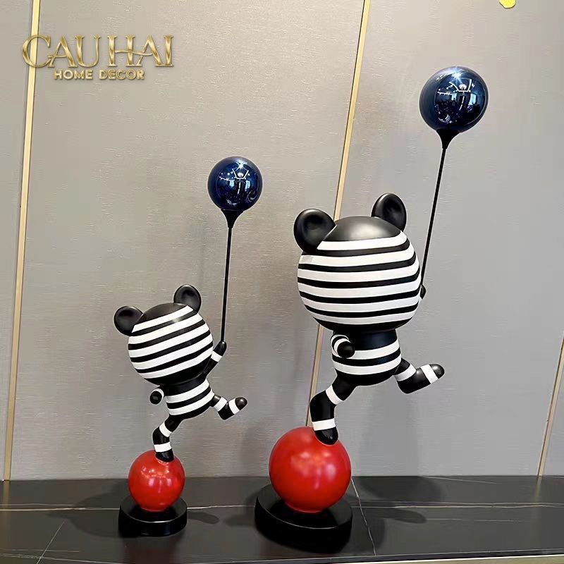 Tượng Gấu Pop Art Balloon Équilibre H65/H85-TƯỢNG TRANG TRÍ-CẬU HAI HOME DECOR-CẬU HAI HOME DECOR