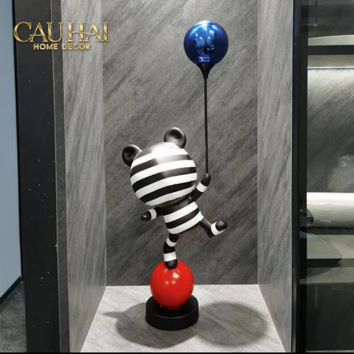 Tượng Gấu Pop Art Balloon Équilibre H65/H85-TƯỢNG TRANG TRÍ-CẬU HAI HOME DECOR-CẬU HAI HOME DECOR