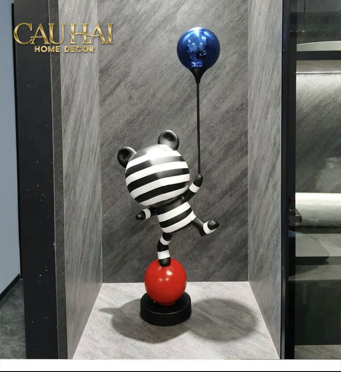 Tượng Gấu Pop Art Balloon Équilibre H65/H85-TƯỢNG TRANG TRÍ-CẬU HAI HOME DECOR-CẬU HAI HOME DECOR