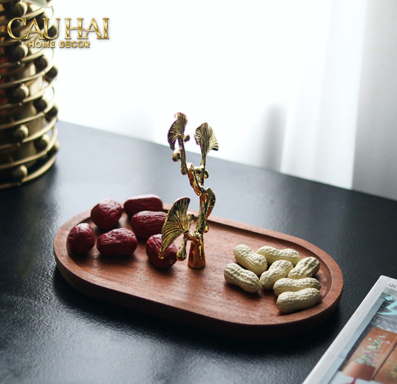 ELYSIAN - KHAY GỖ GINKGO D25 PREMIUM WOODY TRAY - CẬU HAI HOME DECOR