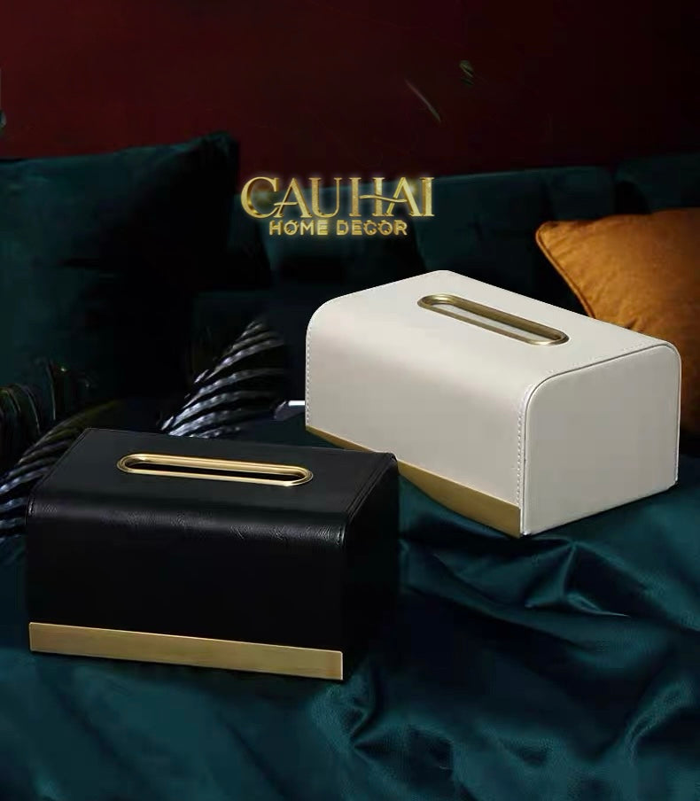 Maison Couture - Hộp Khăn Giấy Royale Blanc Satin Impérial Paon Plumage Tissue Holders-HỘP KHĂN GIẤY-CẬU HAI HOME DECOR-CẬU HAI HOME DECOR