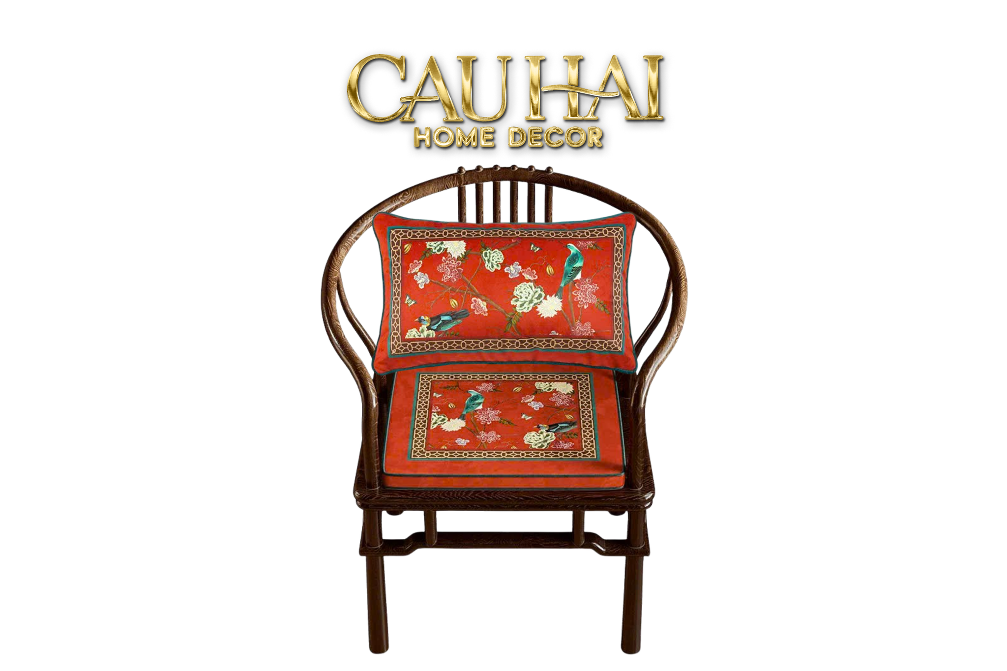 Tết Couture - Bộ Gối Đệm Sofa Qing Dynasty Crimson Legacy Collection - CẬU HAI HOME DECOR