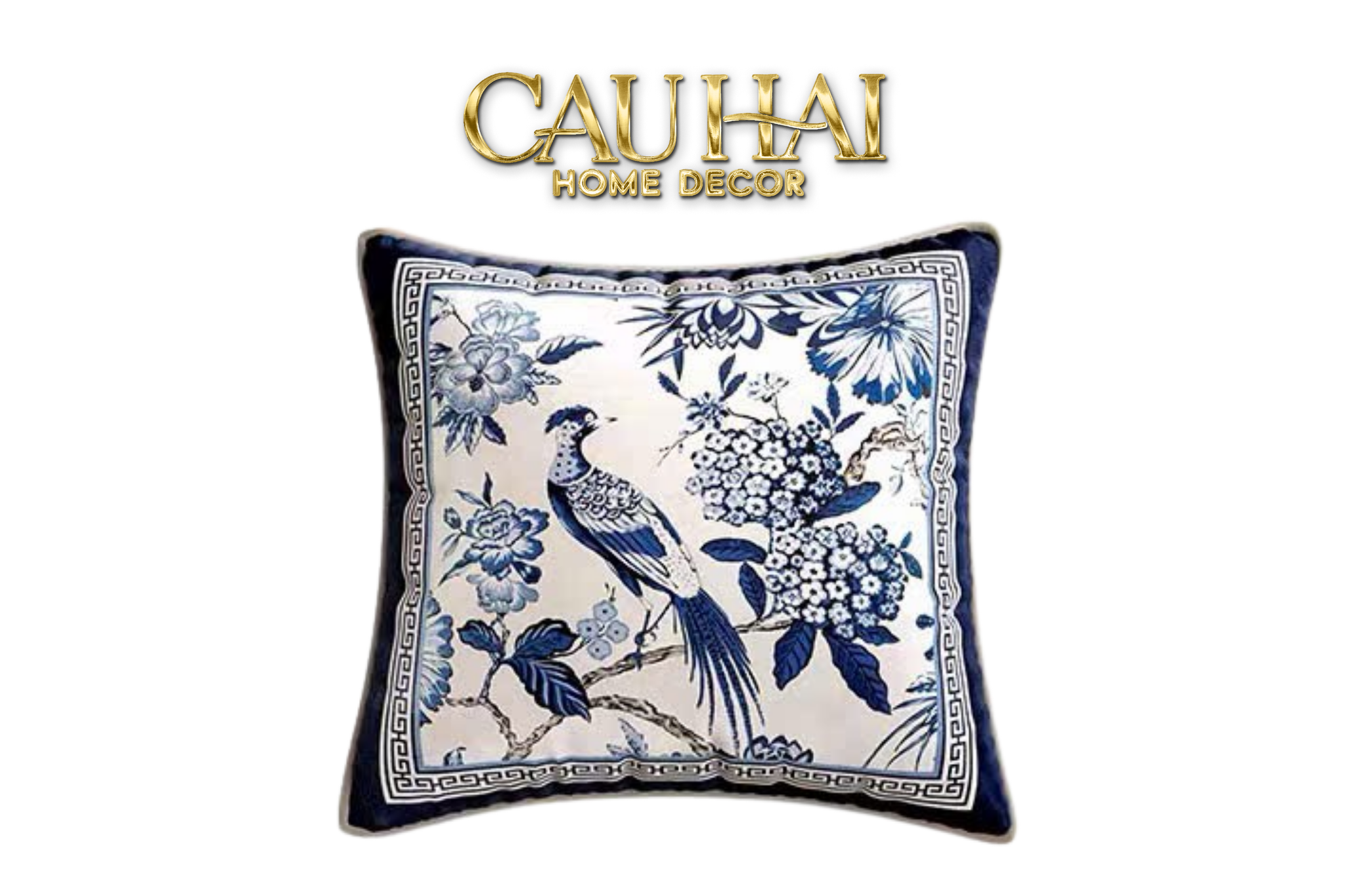 Tết Couture - Vỏ Gối Nhung Indochine Oriental Jardin 45 - CẬU HAI HOME DECOR