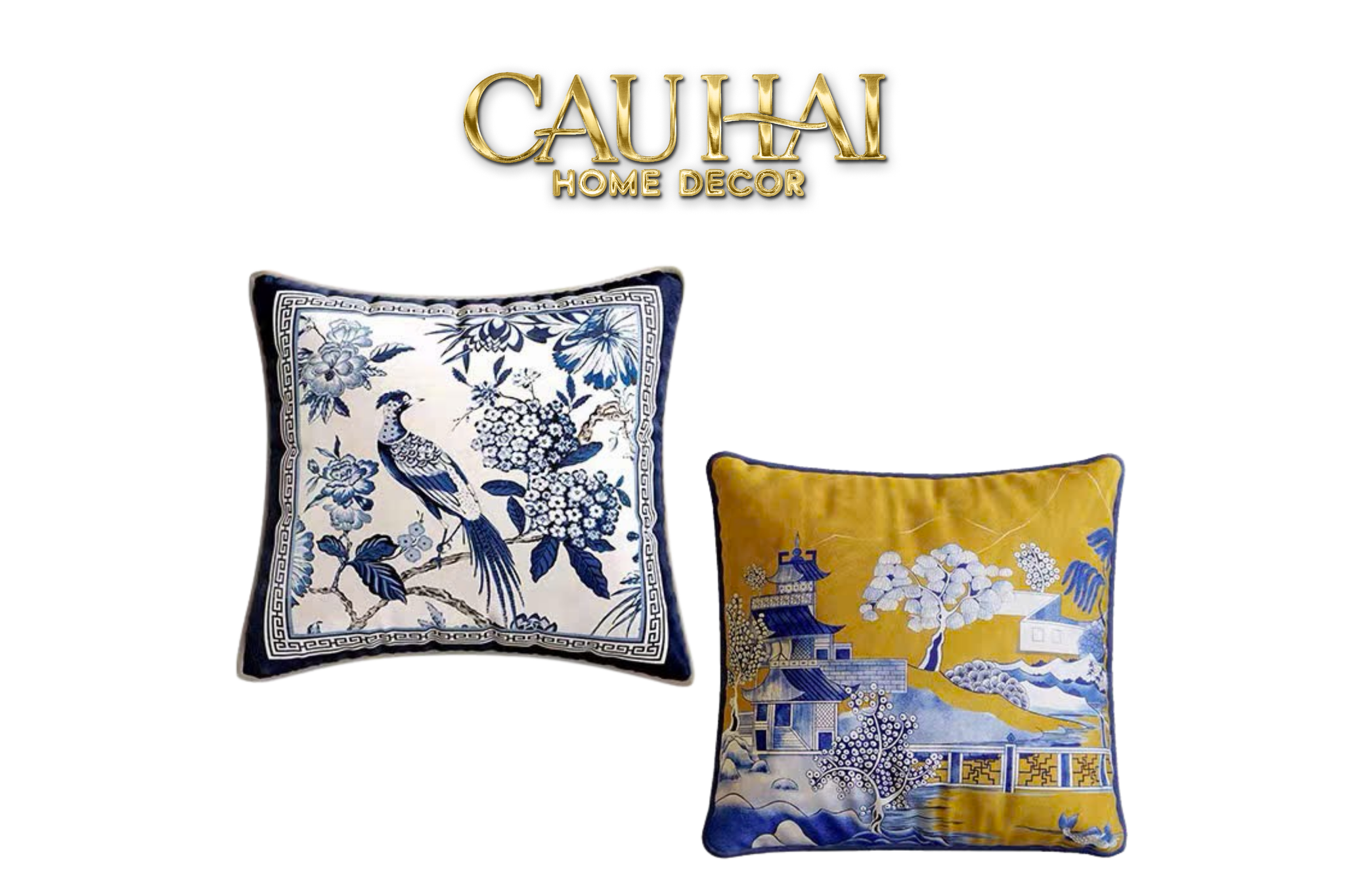 Tết Couture - Vỏ Gối Nhung Indochine Oriental Jardin 45 - CẬU HAI HOME DECOR