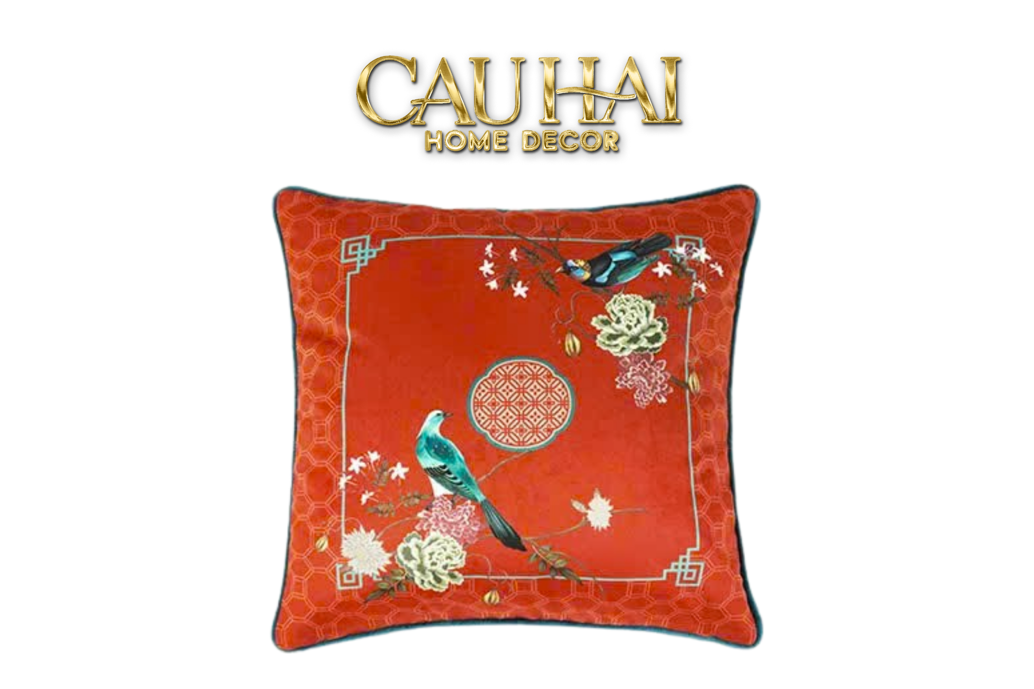 Tết Couture - Vỏ Gối Nhung Qing Dynasty Crimson Legacy 45 - CẬU HAI HOME DECOR