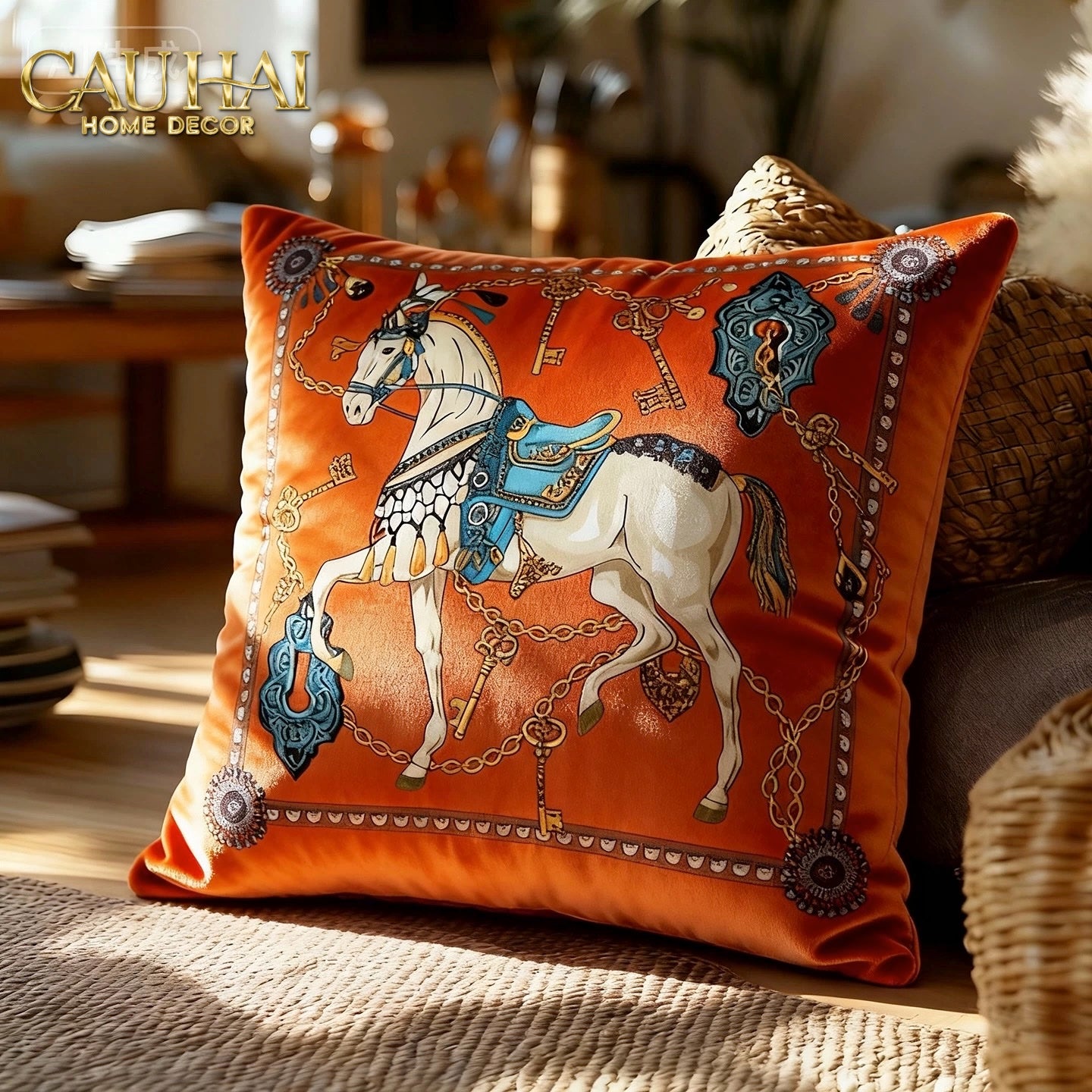 Maison Couture - Vỏ Gối Nhung Cheval d’Or de Dorées 45 - CẬU HAI HOME DECOR