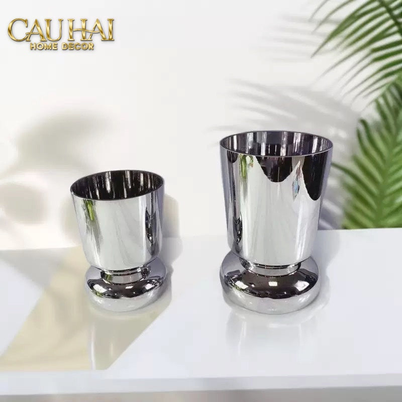 ELYSIAN - SET 2 BÌNH HOA GLASSY PLATINUM - CẬU HAI HOME DECOR