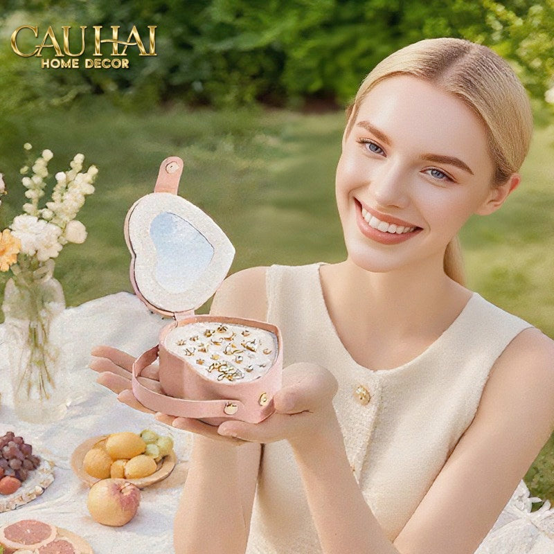 HAUTE FOLIE - HỘP TRANG SỨC MINI D'AMOUR CREAMY PEACH - CẬU HAI HOME DECOR
